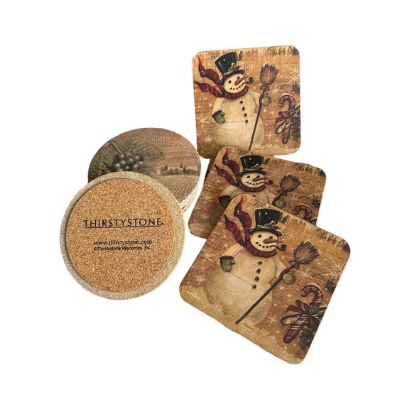 2 Sets of Coasters - Pimpernel Snowman (5) & Thirstystone Resources (4) - Picture 6 of 6